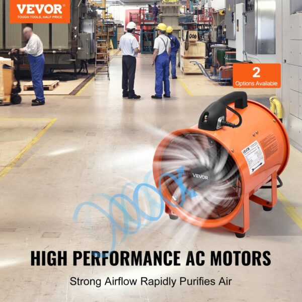VEVOR Bauventilator 221-W-AC-Motor Baugebläse 2830 U/min Baulüfter Gebläse 1720 CFM (2922 m3/h) Axiallüfter 10 m Schlauch Axialgebläse 79 dB Geräuschpegel Industrielüfter IP44 – Bild 2 VEVOR Bauventilator 221-W-AC-Motor Baugebläse 2830 U/min Baulüfter Gebläse 1720 CFM (2922 m3/h) Axiallüfter 10 m Schlauch Axialgebläse 79 dB Geräuschpegel Industrielüfter IP44 – Bild 2