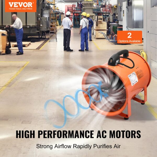 VEVOR Bauventilator 592W AC-Motor Baugebläse 2850 U/min Baulüfter Gebläse 5175 CFM (8792 m3/h) Axiallüfter 5 m Schlauch Axialgebläse 79 dB Geräuschpegel Industrielüfter IP44 – Bild 2 VEVOR Bauventilator 592W AC-Motor Baugebläse 2850 U/min Baulüfter Gebläse 5175 CFM (8792 m3/h) Axiallüfter 5 m Schlauch Axialgebläse 79 dB Geräuschpegel Industrielüfter IP44 – Bild 2