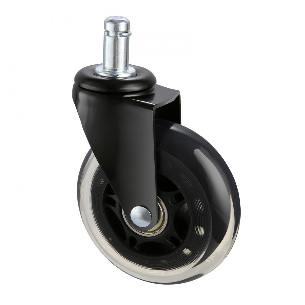 VEVOR Bürostuhl Rollen(5er Set) φ76,2MM Ersatz-Hartbodenrollen aus Polyurethan Schreibtischstuhl Rollen 59kg Tragfähigkeit Drehstuhlrollen Ideal für Bürostühle Gaming-Stühle Drehstühle