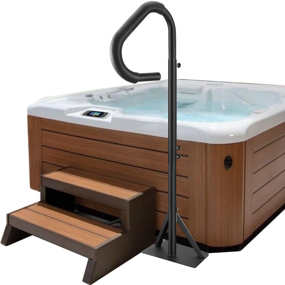VEVOR Whirlpool Handlauf 272kg Tragfähigkeit Spa-Geländer aus Aluminiumlegierung Pool Handlauf Höhenverstellbar von 122,92 bis 160cm Haltegriff Einstiegshilfe 360° drehbar für Schwimmbäder Whirlpools