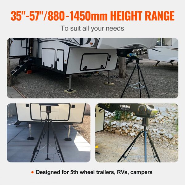 VEVOR Wohnmobil-Stabilisierungsheber 1 Stk. 880–1450 mm Höhenverstellbar, 2,27 t Tragfähigkeit Wohnwagen-Halterungen, Klappbarer Stativstabilisator 200 x 200 x 1326 mm, Wohnwagen-Stativ Inkl. Zubehör – Bild 4