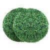 VEVOR 2x Buchsbaumkugel Künstlich Ø50,8cm Garten Deko Buchsbaum Kugel künstlich Buchskugel Kunstpflanze aus PE, Holz, PP inkl. 2 Stk. Dekorative LED-Leuchten und 10 Stk. Ersatzblätter