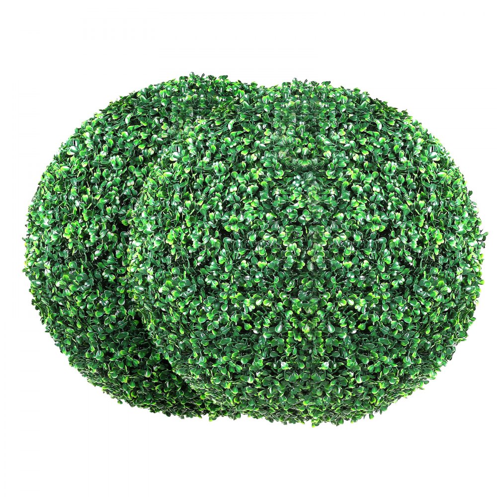 VEVOR 2x Buchsbaumkugel Künstlich Ø50,8cm Garten Deko Buchsbaum Kugel künstlich Buchskugel Kunstpflanze aus PE, Holz, PP inkl. 2 Stk. Dekorative LED-Leuchten und 10 Stk. Ersatzblätter