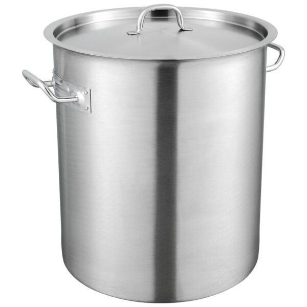 VEVOR Kochtopf 39,7 L Edelstahl, 350 x 410 mm Großvolumiger Suppentopf Komposit-Basis, als Spargeltopf Soßentopf Geeignet, Praktischer Küchentopf Große Zutaten, Induktionsherd Topf Induktionskochtopf