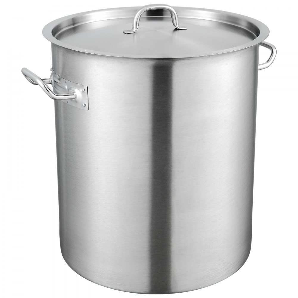 VEVOR Kochtopf 39,7 L Edelstahl, 350 x 410 mm Großvolumiger Suppentopf Komposit-Basis, als Spargeltopf Soßentopf Geeignet, Praktischer Küchentopf Große Zutaten, Induktionsherd Topf Induktionskochtopf