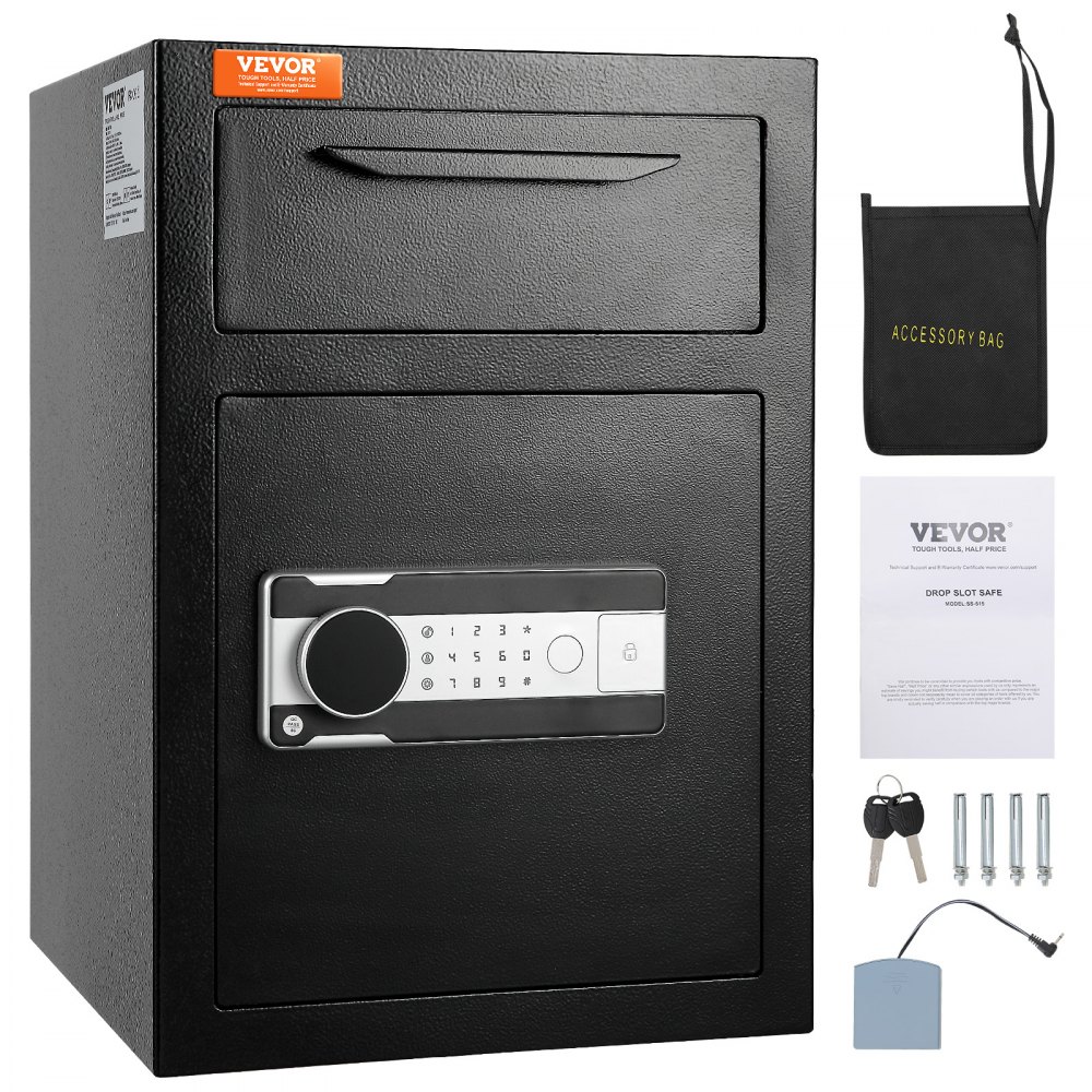 VEVOR 70,8 L Einwurftresor, Deposittresor mit Drop-Slot, elektronischem Codeschloss und 2 Notfallschlüsseln, 355 x 355 x 515 mm, Business Drop Slot Safe für Bargeld, zu Hause, Hotel, Büro usw.