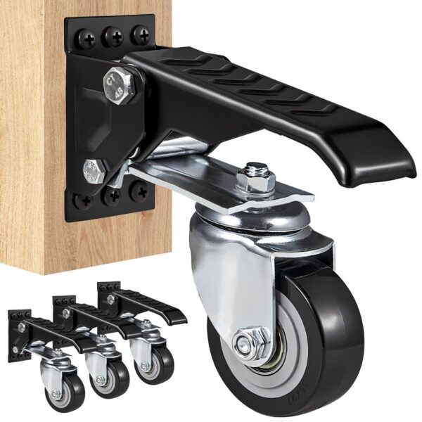 VEVOR 4er-Set Lenkrollen Werkbank max. 74,8kg Tragfähigkeit Möbelrollen Doppelkugellager Schwerlastrollen aus Polyurethan Transportrollen mit Bremse Industrierollen 160x70x174mm VEVOR 4er-Set Lenkrollen Werkbank max. 74,8kg Tragfähigkeit Möbelrollen Doppelkugellager Schwerlastrollen aus Polyurethan Transportrollen mit Bremse Industrierollen 160x70x174mm