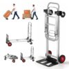 VEVOR 2-in-1 Sackkarre Klappbar 0,6243kg Tragfähigkeit Transportkarre Aluminiumlegierung & Kohlenstoffstahl Sackkarre ⇋ Plattformwagen Trolley für Lade- & Transportaufgaben im Innen- & Außenbereich