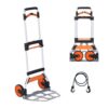 VEVOR Sackkarre Klappbar 140kg Transportkarre aus Aluminiumlegierung und Kunststoff Stapelkarre mit verstellbarem Griff 900-1109mm Faltbarer Trolley inkl. Bindeseil kompakte Größe zum Verstauen