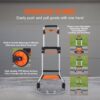 VEVOR Sackkarre Klappbar 140kg Transportkarre aus Aluminiumlegierung und Kunststoff Stapelkarre mit verstellbarem Griff 900-1109mm Faltbarer Trolley inkl. Bindeseil kompakte Größe zum Verstauen – Bild 3