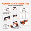 VEVOR Sackkarre Klappbar 140kg Transportkarre aus Aluminiumlegierung und Kunststoff Stapelkarre mit verstellbarem Griff 900-1109mm Faltbarer Trolley inkl. Bindeseil kompakte Größe zum Verstauen – Bild 4