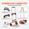 VEVOR Sackkarre Klappbar 125kg Transportkarre aus Aluminiumlegierung und Kunststoff Stapelkarre mit verstellbarem Griff 820-1105mm Faltbarer Trolley inkl. Bindeseil kompakte Größe zum Verstauen – Bild 4