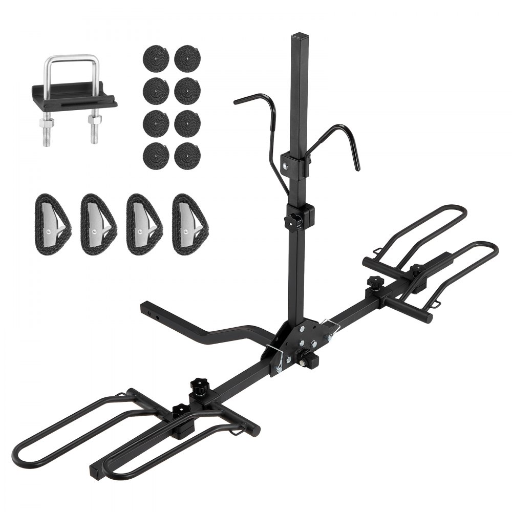 VEVOR Fahrradträger zur Anhängerkupplung, 2-Fahrrad-Plattform-Stil, 36 kg Kapazität, Fahrradträger-Kupplung für 31,75 / 50,8 mm Empfänger, Zusammenklappbarer Fahrradträger für Auto, SUV, Lkw usw.