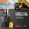 VEVOR Hydraulikpumpe Hydraulikaggregat 12 V Hydraulikaggregat 1600 W, Doppelwirkende Hydraulikpumpe Hydraulic Power Pack, 1,5 Gal Tank Hand Pump Hydraulikaggregat, für Aufzüge, Gabelstapler usw. – Bild 2