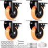 VEVOR Möbelrollen 4er-Set Lenkrollen PVC φ101,6mm Laufrollen 635kg Tragfähigkeit Transportrollen mit A/B-Bremsen Kastenrollen 360° Drehbar Schwerlastrollen für Häusern Büros Studios Fabriken VEVOR Möbelrollen 4er-Set Lenkrollen PVC φ101,6mm Laufrollen 635kg Tragfähigkeit Transportrollen mit A/B-Bremsen Kastenrollen 360° Drehbar Schwerlastrollen für Häusern Büros Studios Fabriken