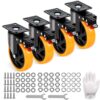 VEVOR Möbelrollen 4er-Set Lenkrollen PVC φ127mm Laufrollen 816kg Tragfähigkeit Transportrollen mit A/B-Bremsen Kastenrollen 360° Drehbar Schwerlastrollen für Häusern Büros Studios Fabriken VEVOR Möbelrollen 4er-Set Lenkrollen PVC φ127mm Laufrollen 816kg Tragfähigkeit Transportrollen mit A/B-Bremsen Kastenrollen 360° Drehbar Schwerlastrollen für Häusern Büros Studios Fabriken