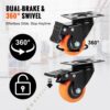 VEVOR Möbelrollen 4er-Set Lenkrollen PVC φ50,8mm Laufrollen 272kg Tragfähigkeit Transportrollen mit Doppelkugellagern Kastenrollen 360° Drehbar Schwerlastrollen für Häusern Büros Studios Fabriken – Bild 3 VEVOR Möbelrollen 4er-Set Lenkrollen PVC φ50,8mm Laufrollen 272kg Tragfähigkeit Transportrollen mit Doppelkugellagern Kastenrollen 360° Drehbar Schwerlastrollen für Häusern Büros Studios Fabriken – Bild 3