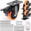 VEVOR Möbelrollen 4er-Set Lenkrollen PVC φ76,2mm Laufrollen 454kg Tragfähigkeit Transportrollen mit A/B-Bremsen Kastenrollen 360° Drehbar Schwerlastrollen für Häusern Büros Studios Fabriken VEVOR Möbelrollen 4er-Set Lenkrollen PVC φ76,2mm Laufrollen 454kg Tragfähigkeit Transportrollen mit A/B-Bremsen Kastenrollen 360° Drehbar Schwerlastrollen für Häusern Büros Studios Fabriken