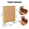 VEVOR Schuhschrank Schmal, Schuhregal Holzfarbe, 600 x 168 x 877 mm Schuhkipper mit 2 Klappen + oberem Staufach, Schuhkommode 36,28 kg Tragfähigkeit, Aufbewahrungsschrank Schuh Massivholz für Flur – Bild 3