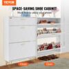 VEVOR Schuhschrank Schmal, Schuhregal Weiß, 800 x 239 x 1200 mm Schuhkipper mit 3 Klappen + oberem Staufach, Schuhkommode 68 kg Tragfähigkeit, Aufbewahrungsschrank Schuh P2-Spanplatte für Flur – Bild 2
