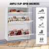 VEVOR Schuhschrank Schmal, Schuhregal Weiß, 800 x 239 x 1200 mm Schuhkipper mit 3 Klappen + oberem Staufach, Schuhkommode 68 kg Tragfähigkeit, Aufbewahrungsschrank Schuh P2-Spanplatte für Flur – Bild 4