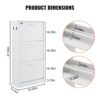 VEVOR Schuhschrank Schmal, Schuhregal Weiß, 600 x 237 x 1200 mm Schuhkipper mit 3 Klappen + oberem Staufach, Schuhkommode 45,35 kg Tragfähigkeit, Aufbewahrungsschrank Schuh Massivholz für Flur – Bild 3