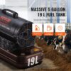 VEVOR Kerosin-/Diesel-Warmluftheizung, 70000 BTU Torpedo-Raumheizer, tragbar mit Thermostatregelung, 19-Liter-Tank, effizienter Kerosinheizer für den Innen- und Außenbereich für Zuhause, Baustelle, Industrie, Werkstätten, Schwarz – Bild 5