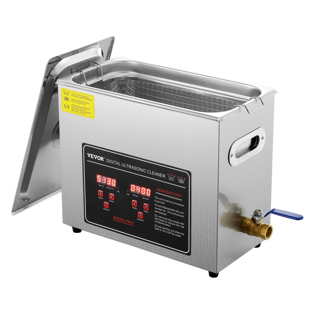 VEVOR Ultraschallreiniger 6 L, Ultraschall Edelstahl-Reinigungsgerät 300 W, Ultraschallreinigungsgerät mit Digitaler Anzeige 0-30 Min, Reinigung Ultraschall für Schmuck, Brillen, Uhren usw.