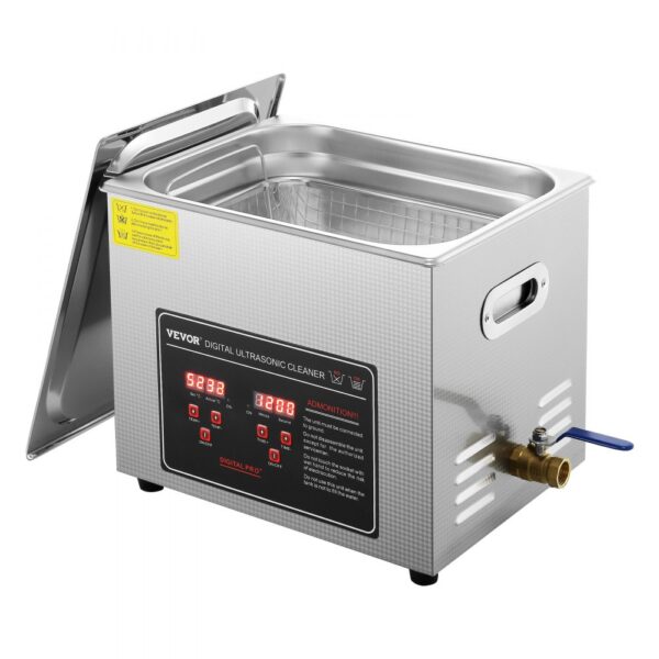 VEVOR Ultraschallreiniger Ultraschallreinigungsgerät 300 W, 10 L Ultraschallreinigungsgerät mit Digitaler Anzeige 0-30 Min, Ultraschallreinigungsgerät für Schmuck Brillen Uhren