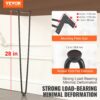 VEVOR 4er-Set Tischbeine Haarnadelbein 710mm hoch 110x110mm Montageplatte Kohlenstoffstahl Pulverbeschichtet Hairpinlegs 227kg Tragfähigkeit Ideal für Küchentische Wohnzimmerkonsolen Studio-Tische – Bild 2