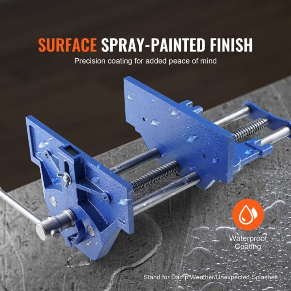 VEVOR Schraubstock für Holzarbeiten 110mm Spanntiefe 335mm Öffnungsbreite Parallelschraubstock aus Gusseisen pulverbeschichtet 11KN Spannkraft Φ15-74mm Spannbereich Ideal für Holzbearbeitungsstudios – Bild 5 VEVOR Schraubstock für Holzarbeiten 110mm Spanntiefe 335mm Öffnungsbreite Parallelschraubstock aus Gusseisen pulverbeschichtet 11KN Spannkraft Φ15-74mm Spannbereich Ideal für Holzbearbeitungsstudios – Bild 5