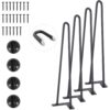 VEVOR 4er-Set Tischbeine Haarnadelbein 482mm hoch 110x110mm Montageplatte Kohlenstoffstahl Pulverbeschichtet Hairpinlegs 227kg Tragfähigkeit Ideal für Küchentische Wohnzimmerkonsolen Studio-Tische