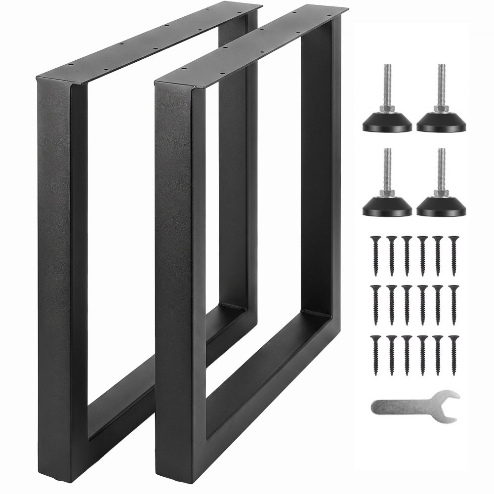 VEVOR 2er-Set Tischkufen 711mm hoch Tischgestell 454kg Tragfähigkeit Tischbeine aus Kohlenstoffstahl Möbelfüße Schwarz Tischuntergestell Ideal für Küchentische Wohnzimmerkonsolen Studio-Tische usw.