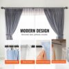 VEVOR Gardinenstangen Innenlauf 2-Läufig, 92-183 cm Gardinenstangen Verstellbar mit Abgerundetem Kugelkopf & Halterungen - Dekorative Fenster für Wohnzimmer Schlafzimmer Fenster / Schwarz – Bild 5