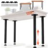 VEVOR 4er-Set Tischbeine Tischkufen 711,2mm hoch 110mm Montageplatte Kohlenstoffstahl mattschwarze Pulverbeschichtung 544kg Tragfähigkeit Ideal für Küchentische Wohnzimmerkonsolen Studio-Tische