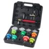 VEVOR 14-teiliges Kühlerkühlmittel-Druckprüfer-Set Abdrückgerät, Abdrücken Tester Kühlwasser Befüllgerät, Kühler Entlüftungsgerät Kühlsystemtester inkl. Thermometer, 4 Metalladapter und 8 Prüfkappen