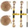 VEVOR Ratschen-Kettenbinder 2 Stück 3/8"-1/2" Hochleistungs-Lastbinder mit G80-Ketten 5443 kg sichere Belastungsgrenze, arbeitssparender Anti-Rutsch-Griff Spannkettenbinder für Tieflader-LKW-Anhänger