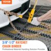 VEVOR Ratschen-Kettenbinder 2 Stück 3/8"-1/2" Hochleistungs-Lastbinder mit G80-Ketten 5443 kg sichere Belastungsgrenze, arbeitssparender Anti-Rutsch-Griff Spannkettenbinder für Tieflader-LKW-Anhänger – Bild 2