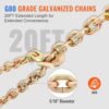 VEVOR Ratschen-Kettenbinder 2 Stück 3/8"-1/2" Hochleistungs-Lastbinder mit G80-Ketten 5443 kg sichere Belastungsgrenze, arbeitssparender Anti-Rutsch-Griff Spannkettenbinder für Tieflader-LKW-Anhänger – Bild 3