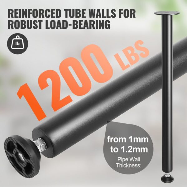 VEVOR 4er-Set Tischbeine Tischkufen 762mm hoch 110mm Montageplatte Kohlenstoffstahl mattschwarze Pulverbeschichtung 544kg Tragfähigkeit Ideal für Küchentische Wohnzimmerkonsolen Studio-Tische – Bild 3
