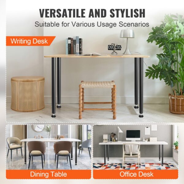 VEVOR 4er-Set Tischbeine Tischkufen 762mm hoch 110mm Montageplatte Kohlenstoffstahl mattschwarze Pulverbeschichtung 544kg Tragfähigkeit Ideal für Küchentische Wohnzimmerkonsolen Studio-Tische – Bild 5