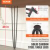VEVOR 4er-Set Tischbeine Hairpin Tischkufen 710mm hoch 110x110mm Montageplatte Kohlenstoffstahl mattschwarze Pulverbeschichtung Tischfüße mit Gummifußpolster 408kg Tragfähigkeit – Bild 2