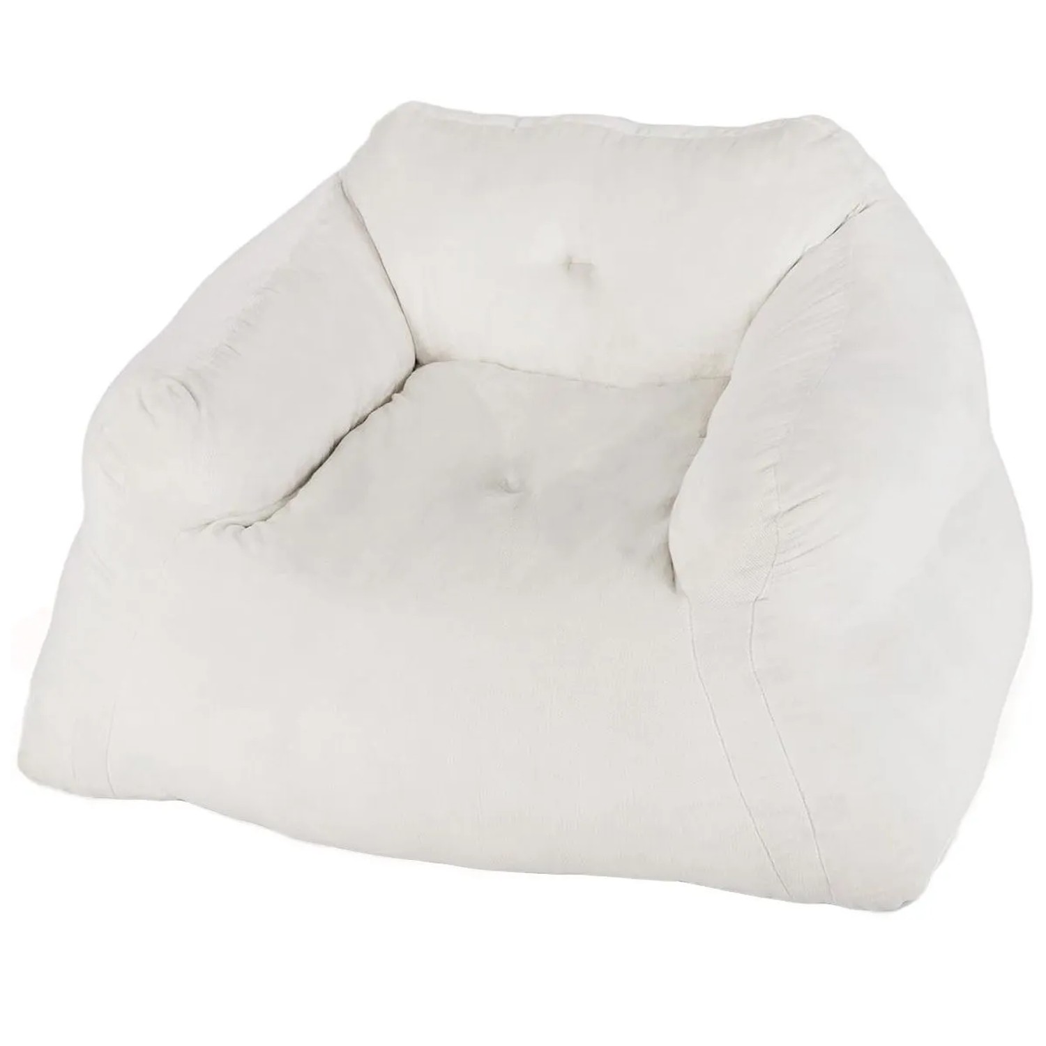 Costway Sitzsack Sessel Samtbezug Rutschfest 129 x 111 x 69 cm Beige