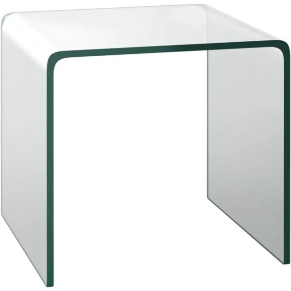COSTWAY Beistelltisch Glas Nachttisch U-förmig Büro 45 x 45 x 41cm