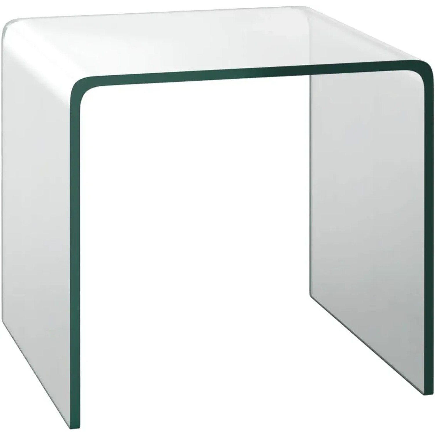 COSTWAY Beistelltisch Glas Nachttisch U-förmig Büro 45 x 45 x 41cm