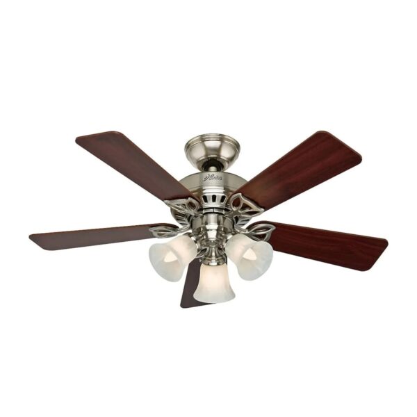 HUNTER FANS Deckenventilator Beacon Hill 107 cm Nickel mit Beleuchtung und Zugketten