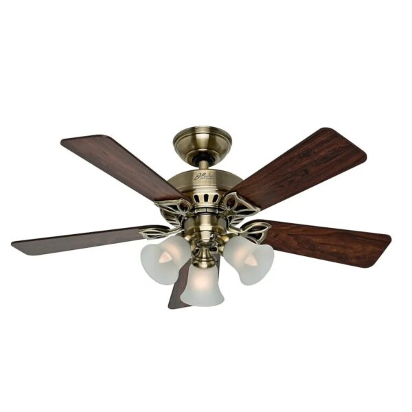 HUNTER FANS Deckenventilator Beacon Hill 107 cm Messing mit Beleuchtung und Zugketten