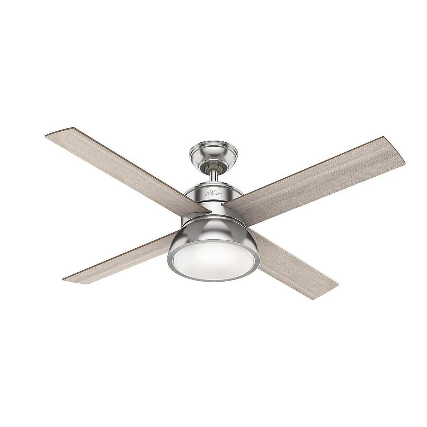HUNTER FANS Deckenventilator Loki Nickel Gebürstet 132 cm mit Beleuchtung und Fernbedienung