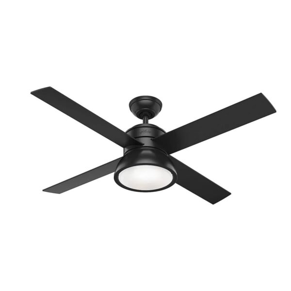 HUNTER FANS Deckenventilator Loki Schwarz 132 cm mit Beleuchtung und Fernbedienung