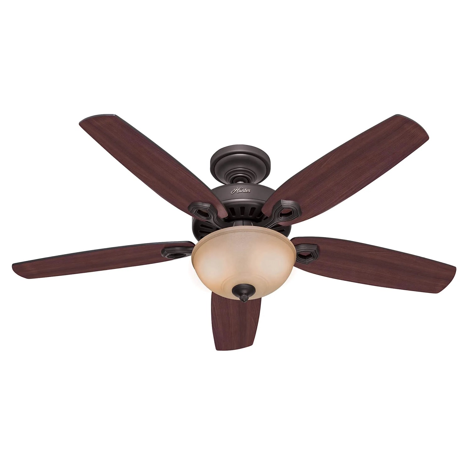 HUNTER FANS Deckenventilator Builder Deluxe 132 cm Bronze mit Beleuchtung und Zugketten
